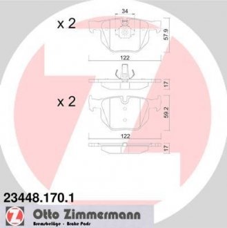 Колодки тормозные дисковые ZIMMERMANN 23448.170.1