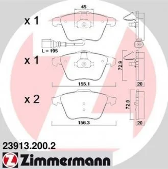 Гальмівні колодки ZIMMERMANN 23913.200.2
