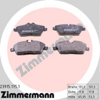 Колодки тормозные дисковые ZIMMERMANN 23915.175.1