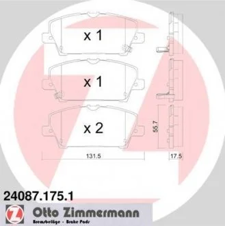 Колодки тормозные ZIMMERMANN 24087.175.1