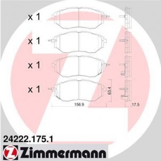 Гальмівні колодки ZIMMERMANN 24222.175.1
