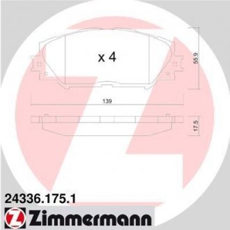 Гальмівні колодки дискові ZIMMERMANN 243361751