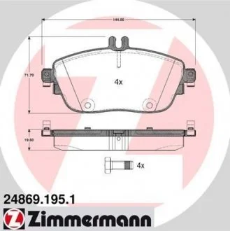Гальмівні колодки ZIMMERMANN 24869.195.1