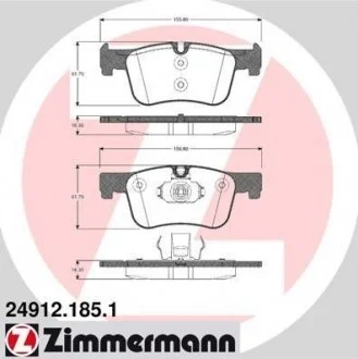 Тормозные колодки дисковые ZIMMERMANN 249121851
