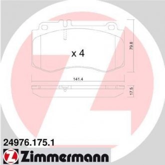 Колодки тормозные ZIMMERMANN 24976.175.1 (фото 1)