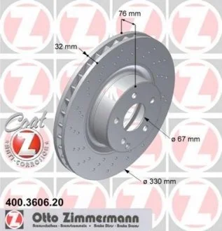 Диск тормозной DB W220 S-klasa 98- ZIMMERMANN 400360620