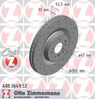 Гальмівні диски ZIMMERMANN 400364952 (фото 1)