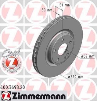 Тормозной диск ZIMMERMANN 400.3693.20 (фото 1)