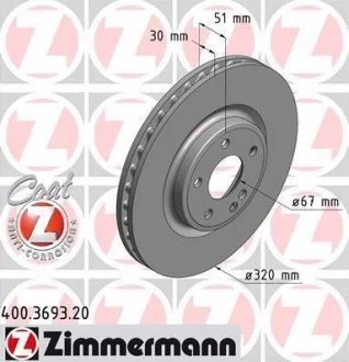 Гальмівний диск ZIMMERMANN 400.3693.20