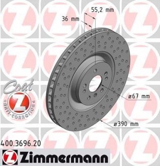 Тормозной диск ZIMMERMANN 400369620