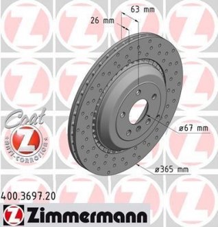Тормозной диск ZIMMERMANN 400369720 (фото 1)