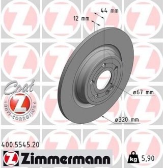 TARCZA HAMULC. MERCEDES W177 A-KLASA 18- TY? ZIMMERMANN 400.5545.20