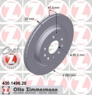 Задний вентил. Opel Vectra C (292x20) Coat Z ZIMMERMANN 430149620
