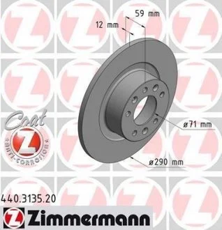 TARCZA HAMULC. PEUGEOT 508 10- TY? ZIMMERMANN 440.3135.20