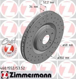 Диск тормозной ZIMMERMANN 460.1552.52