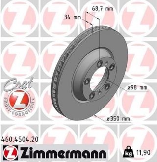 TARCZA HAMULC. PORSCHE PANAMERA 16- LP ZIMMERMANN 460.4504.20