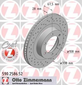 Гальмівні диски Sport/ Coat Z ZIMMERMANN 590258652 (фото 1)