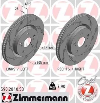 TARCZA HAMULC. TOYOTA CAMRY 17- PRZ?D ZIMMERMANN 590.2840.53