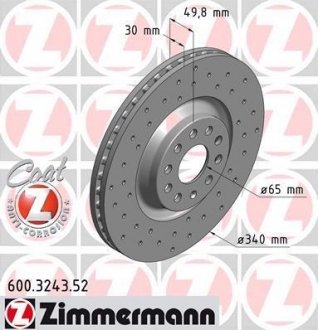 Гальмівні диски ZIMMERMANN 600324352 (фото 1)