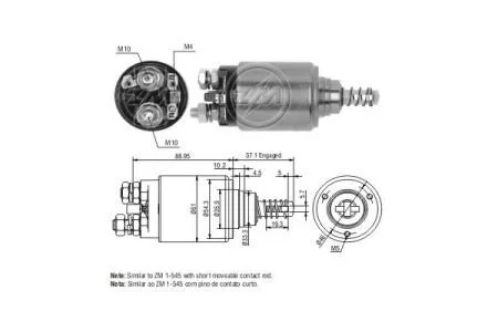 Втягуюче реле стартера ZM ZM545 (фото 1)